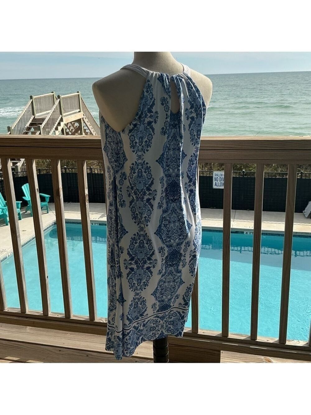 Soma Blue &  White Halter Bra Dress - Picture 10 of 13